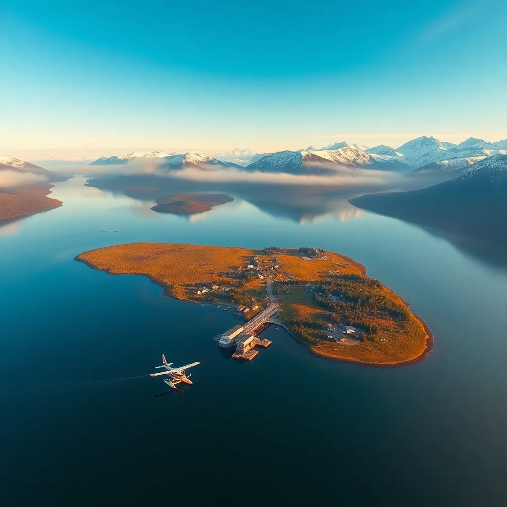 Remote Alaska village with floatplane, representing access challenges for addiction treatment